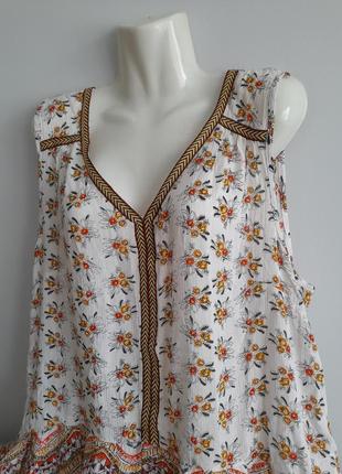 Блуза натуральная с воланом, от peacocks, р. 18/3xl4 фото