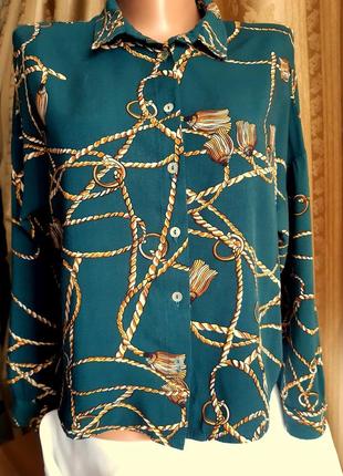 Рубашка на пуговицах, блузка / 100% вискоза/от испанского бренда stradivarius.1 фото