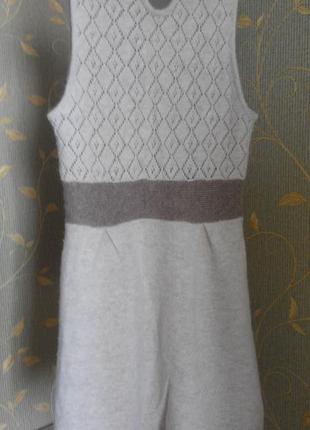 Платье бежевое вязаное3 фото