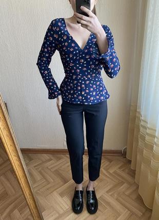 Блуза кофта на запах в квіточку zara mango