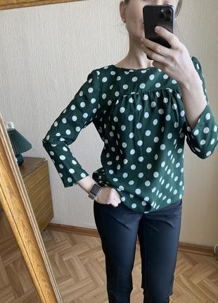 Блуза кофта в горох горошек mango h&m 2