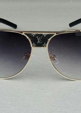 Louis vuitton окуляри краплі унісекс сонцезахисні темно сірий градієнт в золотому металі