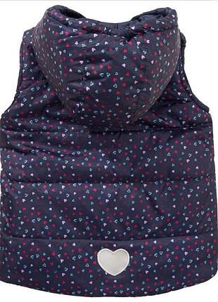 Демісезонна двостороння жилетка з капюшоном на дівчинку р. 98, topolino3 фото