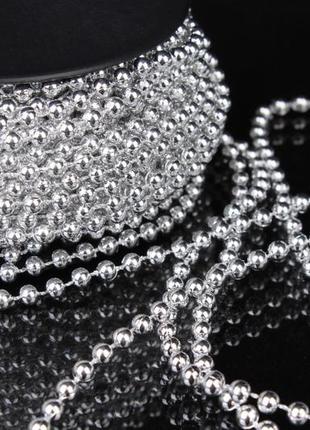 Жемчуг на нитке серебро (4мм х 20м) 5-76932