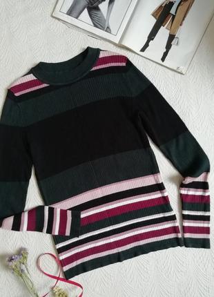 Віскозний лонгслив в рубчик кофта джемпер светр