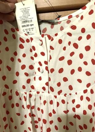 Сукня, сукня, плаття біле в горошок у стилі , плаття для вагітних zara 5