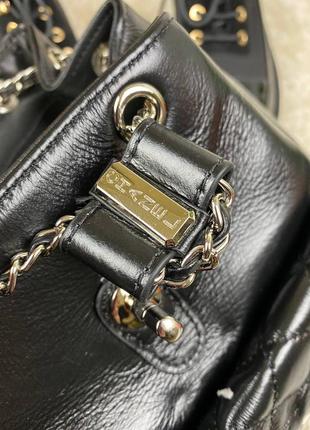 Рюкзак жіночий шкіряний чорний брендовий у стилі шанель chanel5 фото