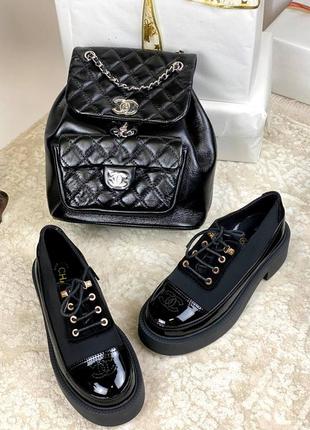 Рюкзак жіночий шкіряний чорний брендовий у стилі шанель chanel2 фото