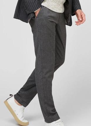 Т11. новые хлопковые серые брюки базовые хлопок acw85. slim fit