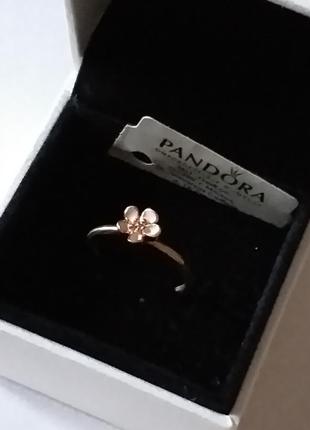 Pandora кольцо сакура золото8 фото