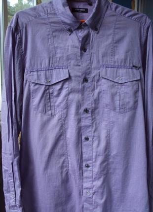 Котонова італійська рубашка/ классная хлопковая итальянская рубашка, своя, состояние новой