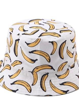 Панама двухсторонняя банан белая, унисекс