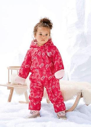 Теплый комбинезон еврозима, демисезон для девочки р. 62-68, lupilu