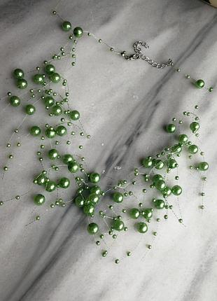 Кольє підвіска під шию намистинки намистини розсипчасті маленькі великі