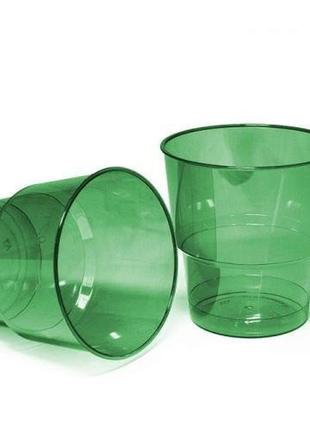Одноразовый стакан стеклопластиковый зеленый, 200 мл, 25 шт/пач