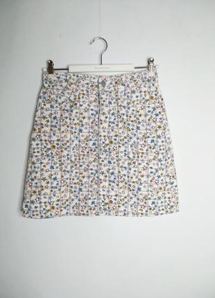 Джинсовая мини юбка, принт6 фото