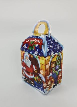 Новорічна упаковка коробка для цукерок подарунків (700гр) сніговик (25 шт)