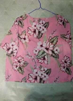 Яркая летняя блузка с цветами3 фото