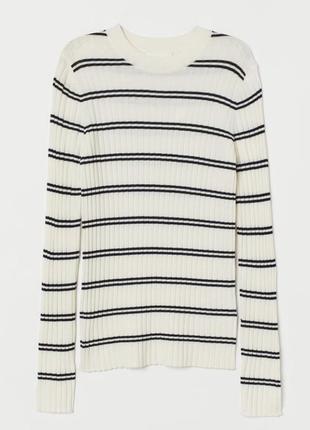 Рельеф на вязки облегающие джемпер рельеф на вязки молочного с чёрным h&m