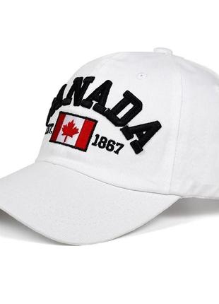 Кепка бейсболка canada (канада) с изогнутым козырьком белая, унисекс wuke one size