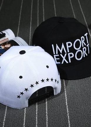 Кепка снепбек import export (импорт-экспорт) с прямым козырьком белая 2, унисекс wuke one size4 фото