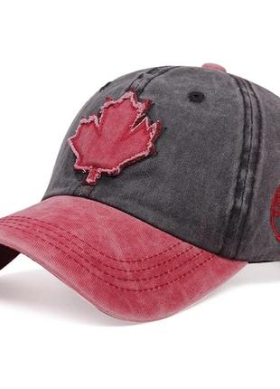 Кепка бейсболка canada (кленовый лист) черная 2, унисекс