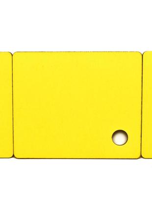 Заготовка для бизиборда желтая дверка 12 см + петли + саморезы, деревянная дверца дверь для бизикуба3 фото