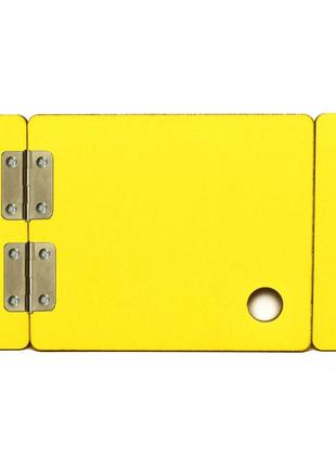 Заготовка для бизиборда желтая дверка 12 см + петли + саморезы, деревянная дверца дверь для бизикуба2 фото