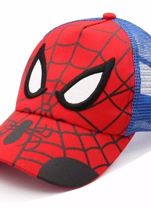 Детская кепка тракер человек паук (spider man) с сеточкой синяя 2, унисекс