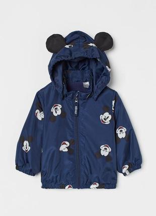 Куртка на флисике вітровка для хлопчика mickey mouse h&m сша