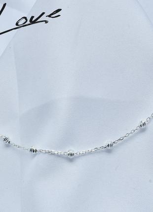 Срібний ланцюжок з намистинками , срібний ланцюжок, жіночий ланцюжок, жінача срібна ланцюжок3 фото