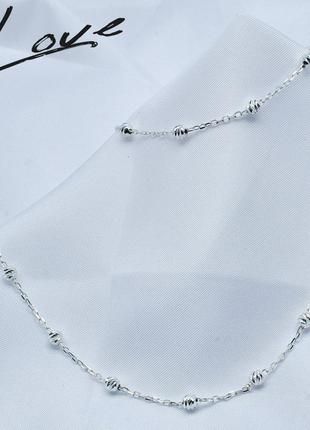Срібний ланцюжок з намистинками , срібний ланцюжок, жіночий ланцюжок, жінача срібна ланцюжок1 фото