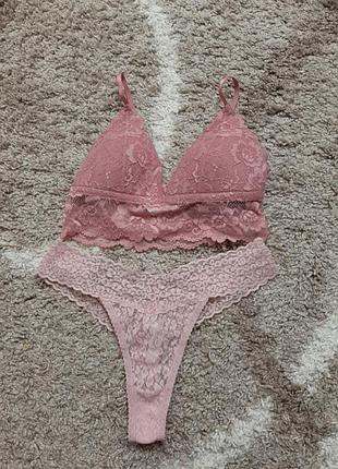 Комплект топ бюстгальтер трусики