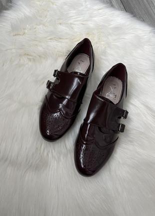 Лаковые ботинки туфли оксфорды броги монки
