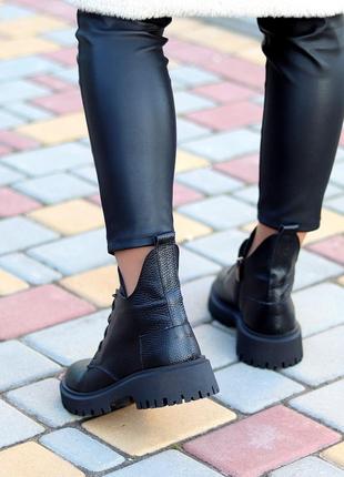 Модельные кожаные женские милитари ботинки гриндерсы натуральная кожа6 фото