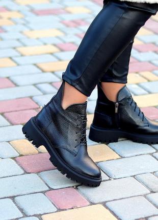 Модельные кожаные женские милитари ботинки гриндерсы натуральная кожа9 фото