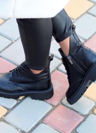 Модельные кожаные женские милитари ботинки гриндерсы натуральная кожа10 фото