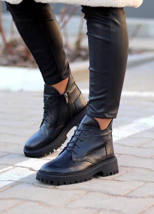 Модельные кожаные женские милитари ботинки гриндерсы натуральная кожа2 фото