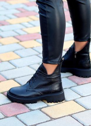 Модельные кожаные женские милитари ботинки гриндерсы натуральная кожа5 фото