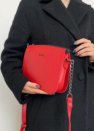 Красная сумка кросс - боди