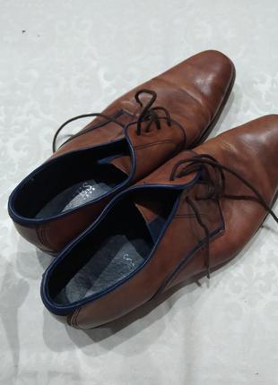 Туфли мужские коричневые кожаные3 фото