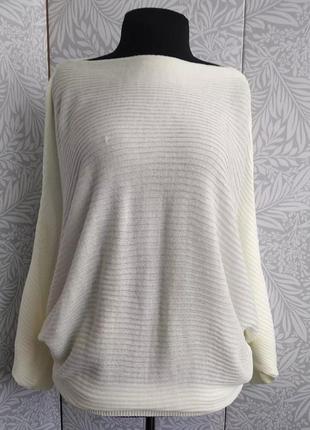 Светр-туніка молочного кольору, рукав літуча миша boohoo