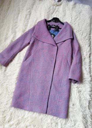 Пальто букле оверсайз фасон кокон на запах з поясом та бічних кишені , виробник vam пальто ра4 фото