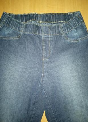 Джеггинсы, джинсы женские  пояс на резинке батал без молнии2 фото