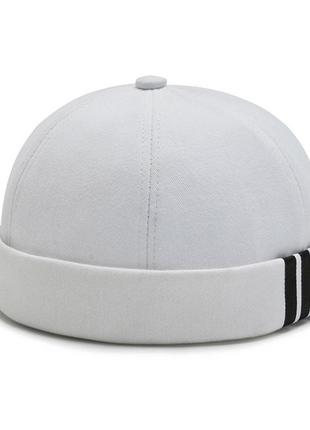 Кепка докер (docker cap, бини, бескозырка) без козырька белая, унисекс wuke one size