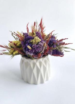 Кашпо ваза с сухоцветами