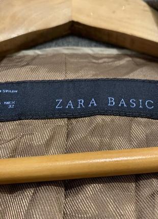 Двубортный пиджак zara зара жакет серый батал l xl xxl классический деловой в полоску8 фото