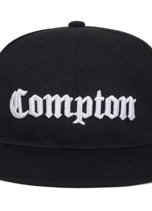 Кепка снепбек compton 3 с прямым козырьком белая, унисекс wuke one size