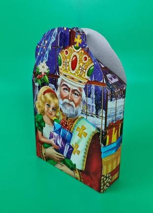 Новорічна упаковка коробка для цукерок подарунків (600гр) щасливих свят (25 шт)