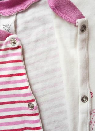 Домашний человечек baby club на девочку 80 см пижамка пижама слип для дома сна хлопок 9-12 мес м4 фото